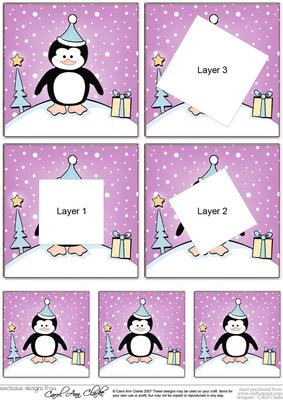 Cute Xmas Penguin Twisted Tunnel Topper