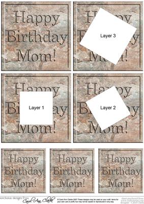 Birthday Mom Set in Stone Twisted Tunnel Topper