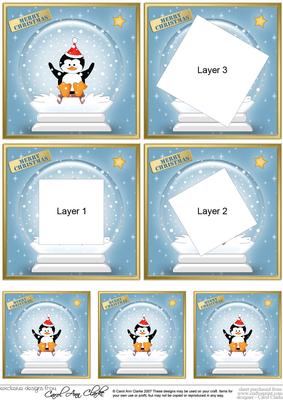 Christmas Penguin Snowglobe Twisted Tunnel Topper