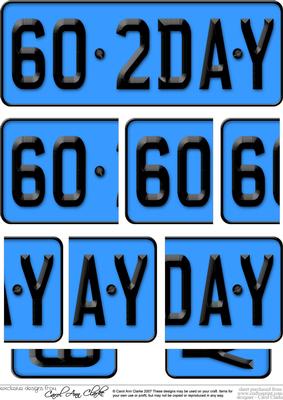 60th Birthday Fun Novelty Number Plate with Side Stacker Top