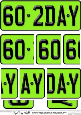 60th Birthday Fun Novelty Number Plate with Side Stacker Top