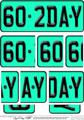 60th Birthday Fun Novelty Number Plate with Side Stacker Top