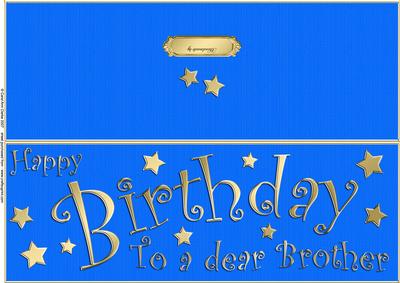 Large Dl Birthday Brother Quick Cut and Fold Card