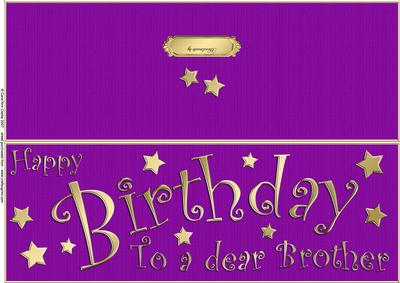 Large Dl Birthday Brother Quick Cut and Fold Card