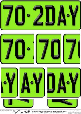70th Birthday Fun Novelty Number Plate with Side Stacker Top