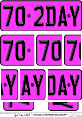70th Birthday Fun Novelty Number Plate with Side Stacker Top