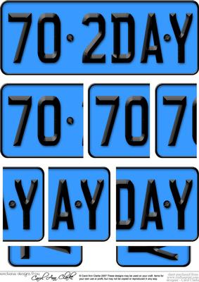 70th Birthday Fun Novelty Number Plate with Side Stacker Top