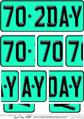 70th Birthday Fun Novelty Number Plate with Side Stacker Top