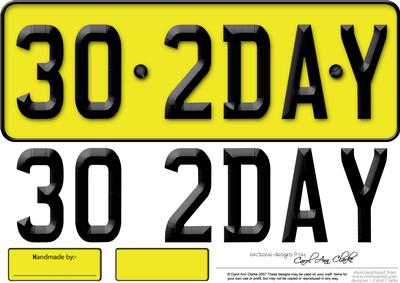 Large Dl 30th Birthday Novelty Number Plate and 3D Decoupage