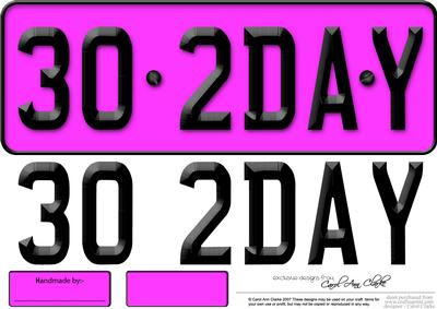 Large Dl 30th Birthday Novelty Number Plate and 3D Decoupage