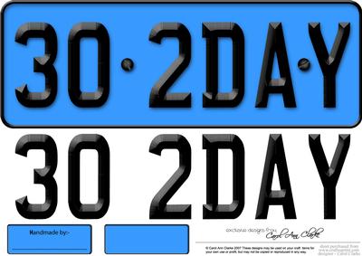 Large Dl 30th Birthday Novelty Number Plate and 3D Decoupage
