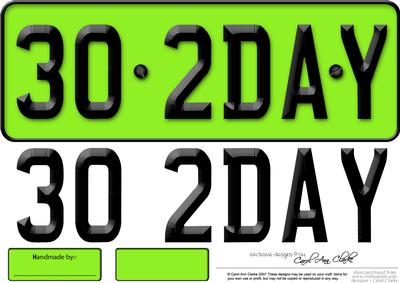 Large Dl 30th Birthday Novelty Number Plate and 3D Decoupage