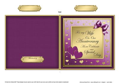 Wife Anniversary Quick Cut and Fold Card