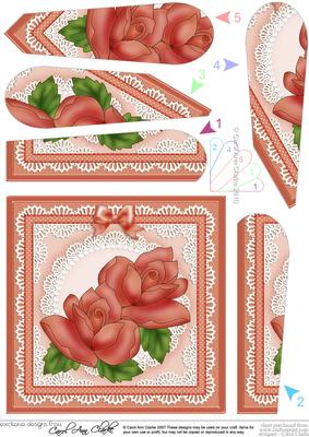 Just Roses Quick Card with Fan Pyramage Topper