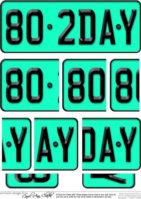 80th Birthday Fun Novelty Number Plate with Side Stacker Top