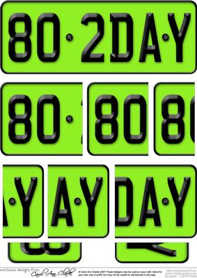 80th Birthday Fun Novelty Number Plate with Side Stacker Top