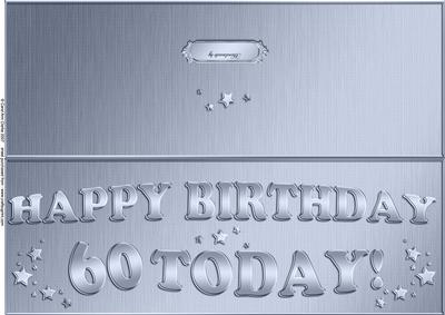 Large Dl 60th Birthday Quick Cut and Fold Card
