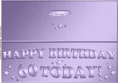 Large Dl 60th Birthday Quick Cut and Fold Card
