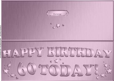 Large Dl 60th Birthday Quick Cut and Fold Card