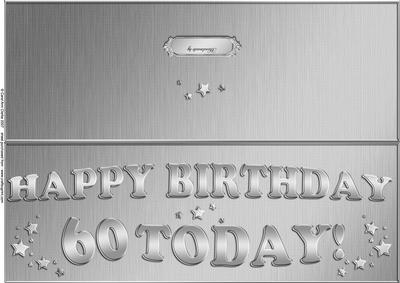 Large Dl 60th Birthday Quick Cut and Fold Card