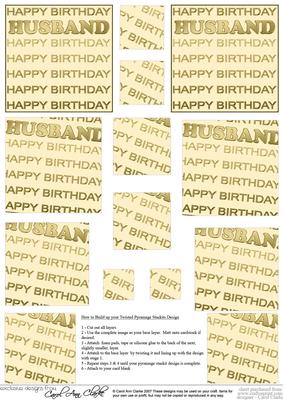 Birthday Husband Twisted Pyramage Sheet