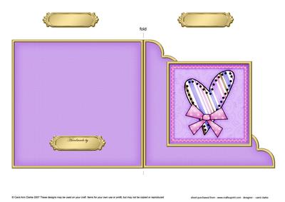 Funky Hearts Cut and Fold Corner Card