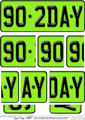 90th Birthday Fun Novelty Number Plate with Side Stacker Top