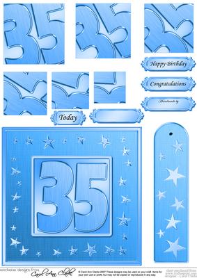 35th Bright Metallic Age Quick Card with Twisted Pyramage