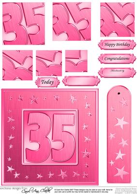 35th Bright Metallic Age Quick Card with Twisted Pyramage