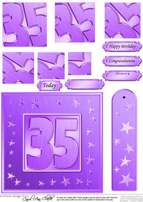 35th Bright Metallic Age Quick Card with Twisted Pyramage