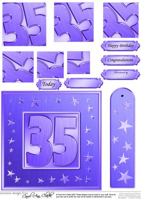 35th Bright Metallic Age Quick Card with Twisted Pyramage