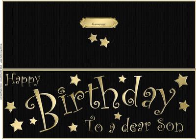 Large Dl Birthday Son Quick Cut and Fold Card