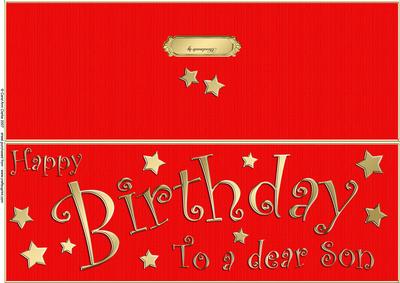 Large Dl Birthday Son Quick Cut and Fold Card