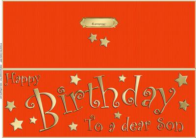 Large Dl Birthday Son Quick Cut and Fold Card