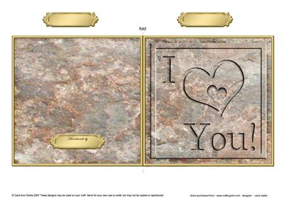 Set in Stone Love You Cut and Fold Card