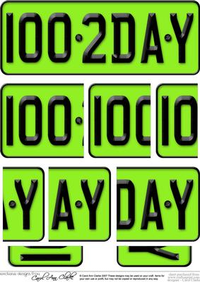 100th Birthday Fun Novelty Number Plate with Side Stacker