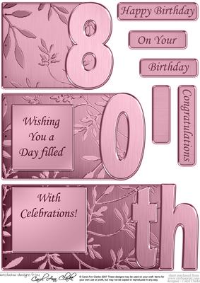 80th Elegant Metallic Book Sheet