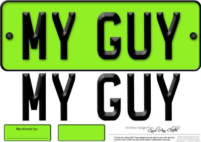 Large Dl My Guy Novelty Number Plate N 3D Decoupage