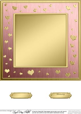 8 x 8 Metallic Romantic Hearts Plain Card Base