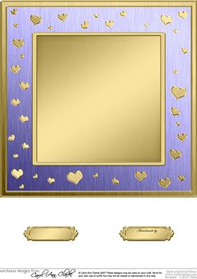 8 x 8 Metallic Romantic Hearts Plain Card Base