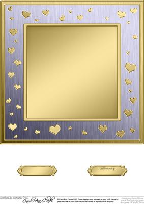 8 x 8 Metallic Romantic Hearts Plain Card Base