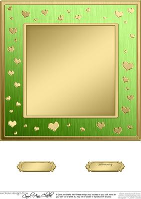 8 x 8 Metallic Romantic Hearts Plain Card Base