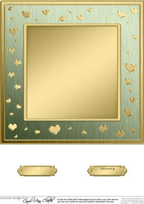 8 x 8 Metallic Romantic Hearts Plain Card Base