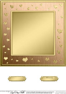 8 x 8 Metallic Romantic Hearts Plain Card Base