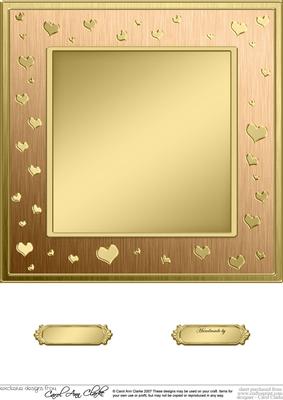 8 x 8 Metallic Romantic Hearts Plain Card Base