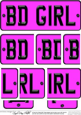 Birthday Girl Novelty Number Plate with Side Stacker