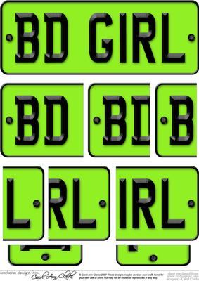 Birthday Girl Novelty Number Plate with Side Stacker