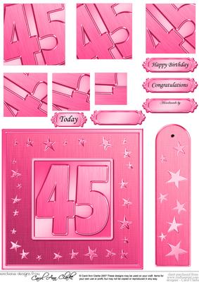45th Bright Metallic Age Quick Card with Twisted Pyramage