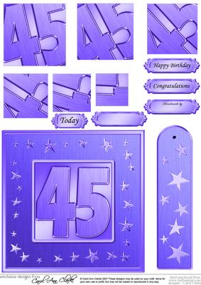 45th Bright Metallic Age Quick Card with Twisted Pyramage