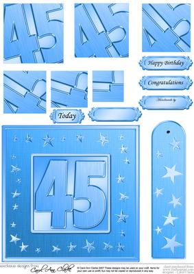 45th Bright Metallic Age Quick Card with Twisted Pyramage